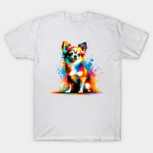 Vibrant Abstract Chihuahua Color Splash Art Portrait T-Shirt